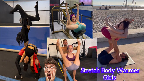 Stretching girls Full body stretch exercise fitness yoga workout TP35