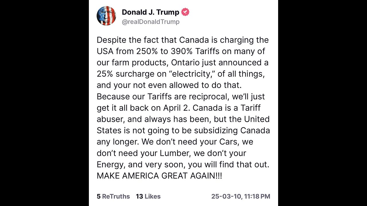 PMC PERSPECTIVE 3/11/25 TRUMP IS MAKING TRADE FAIR AGAIN AND ITS ABOUT TIME !!!!!!
