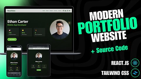 Responsive Personal Portfolio Website | React | Tailwind CSS + Framer Motion Animations