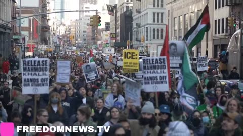 Pro-Palestine protesters march through NYC streets