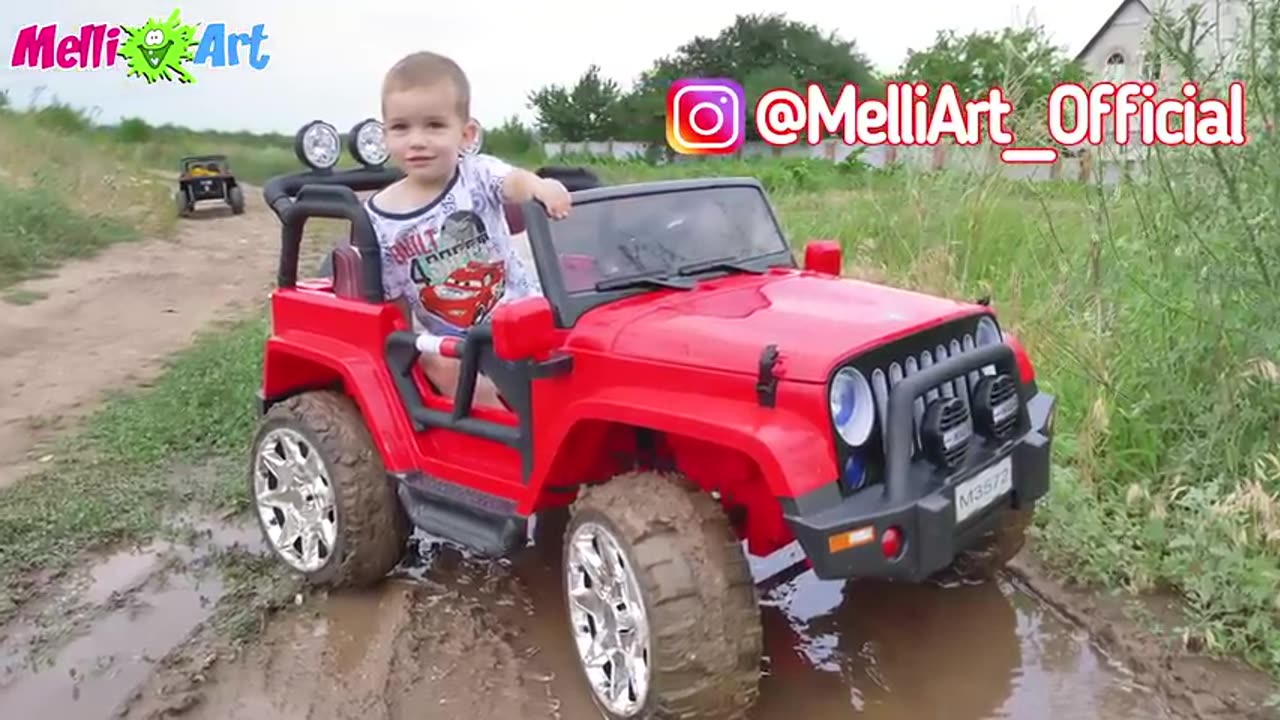 "Joyful Moments: Child Playing with a Toy Car"