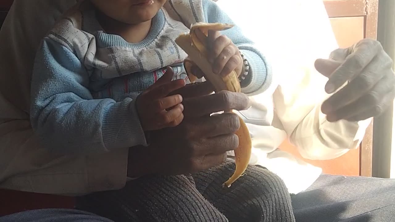 Shiva eating banana