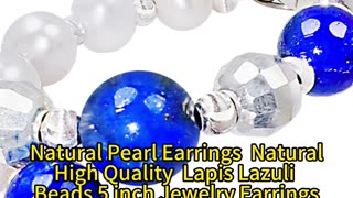 GN-20250219-03 Natural Pearl Earrings Natural High Quality Lapis Lazuli Beads