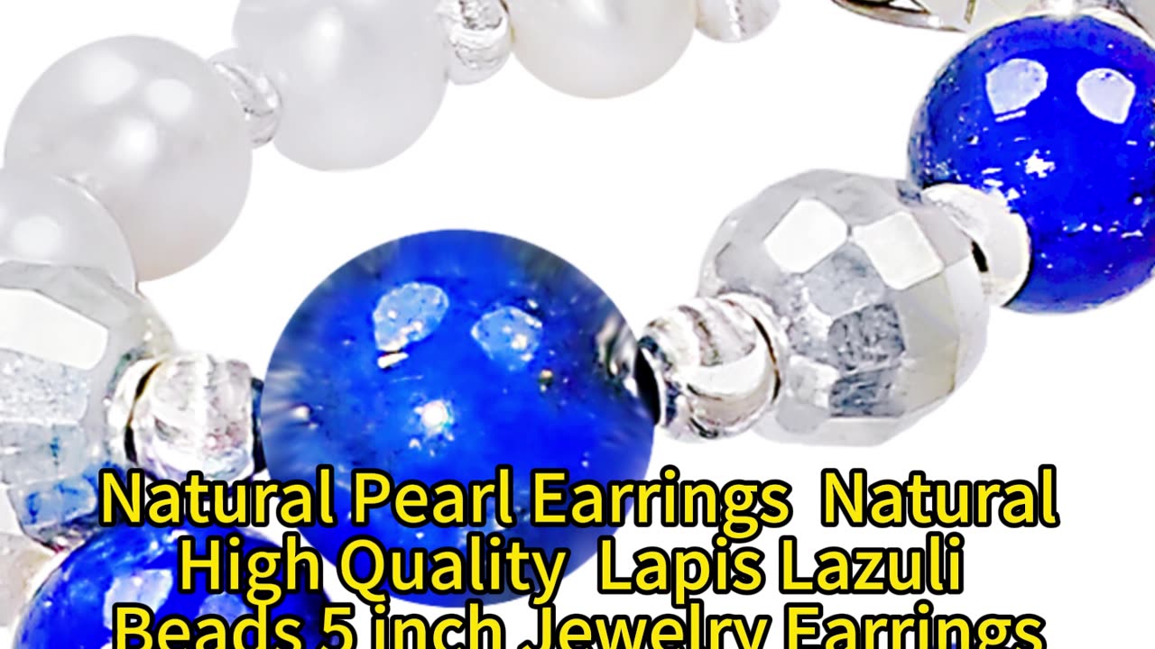 GN-20250219-03 Natural Pearl Earrings Natural High Quality Lapis Lazuli Beads