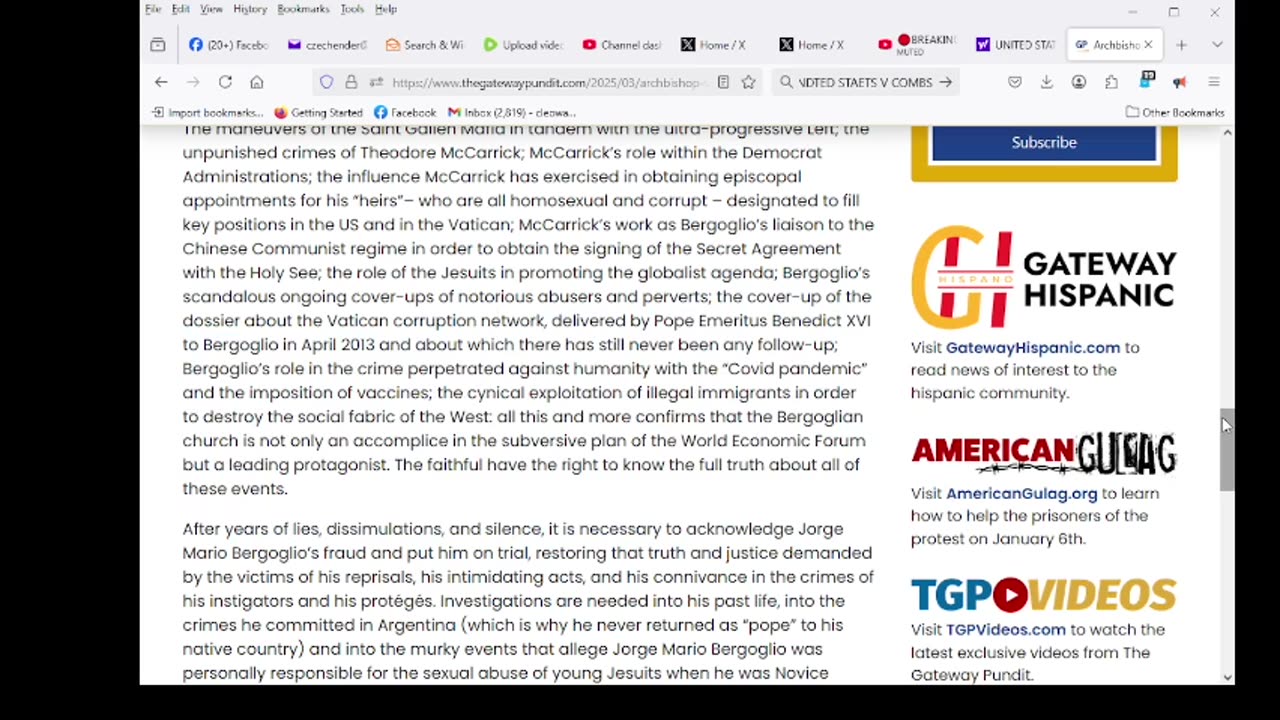 the Pope is already deceased”