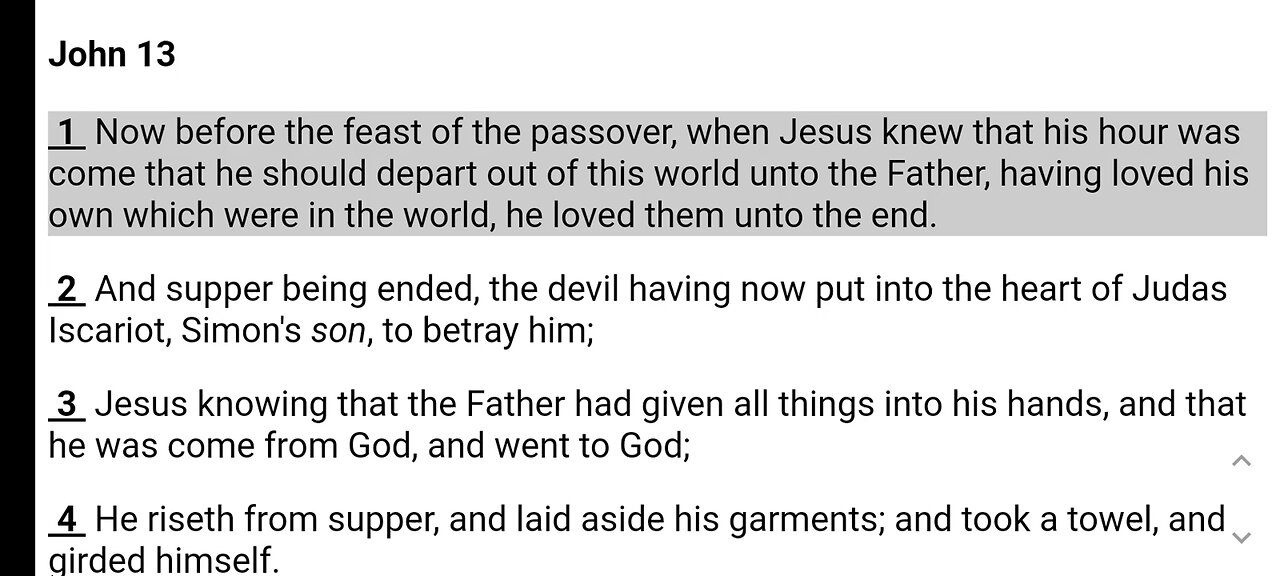 The Gospel of John ch 13
