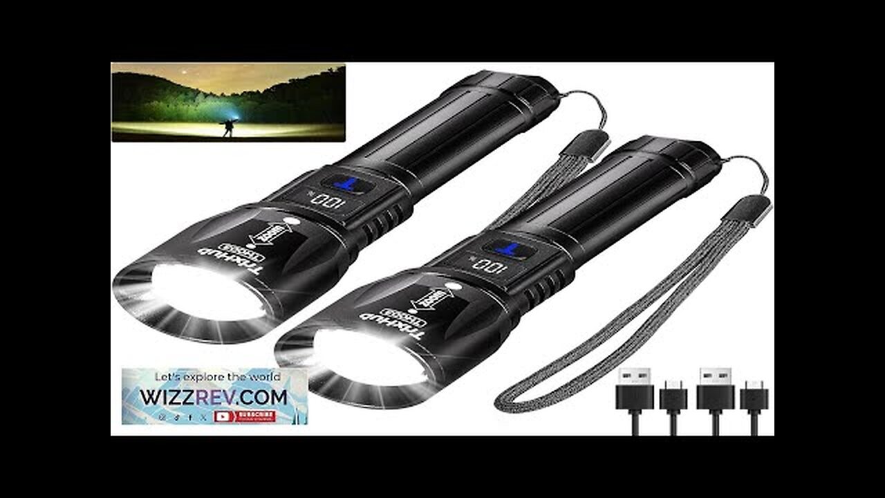 Rechargeable Flashlights 2 Pack 990000 Lumens Super Bright Flashlight with LCD Digital Review