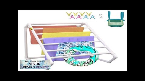 VEVOR Pool Towel Rack 8 Bar White Freestanding Outdoor PVC Triangular Poolside Review