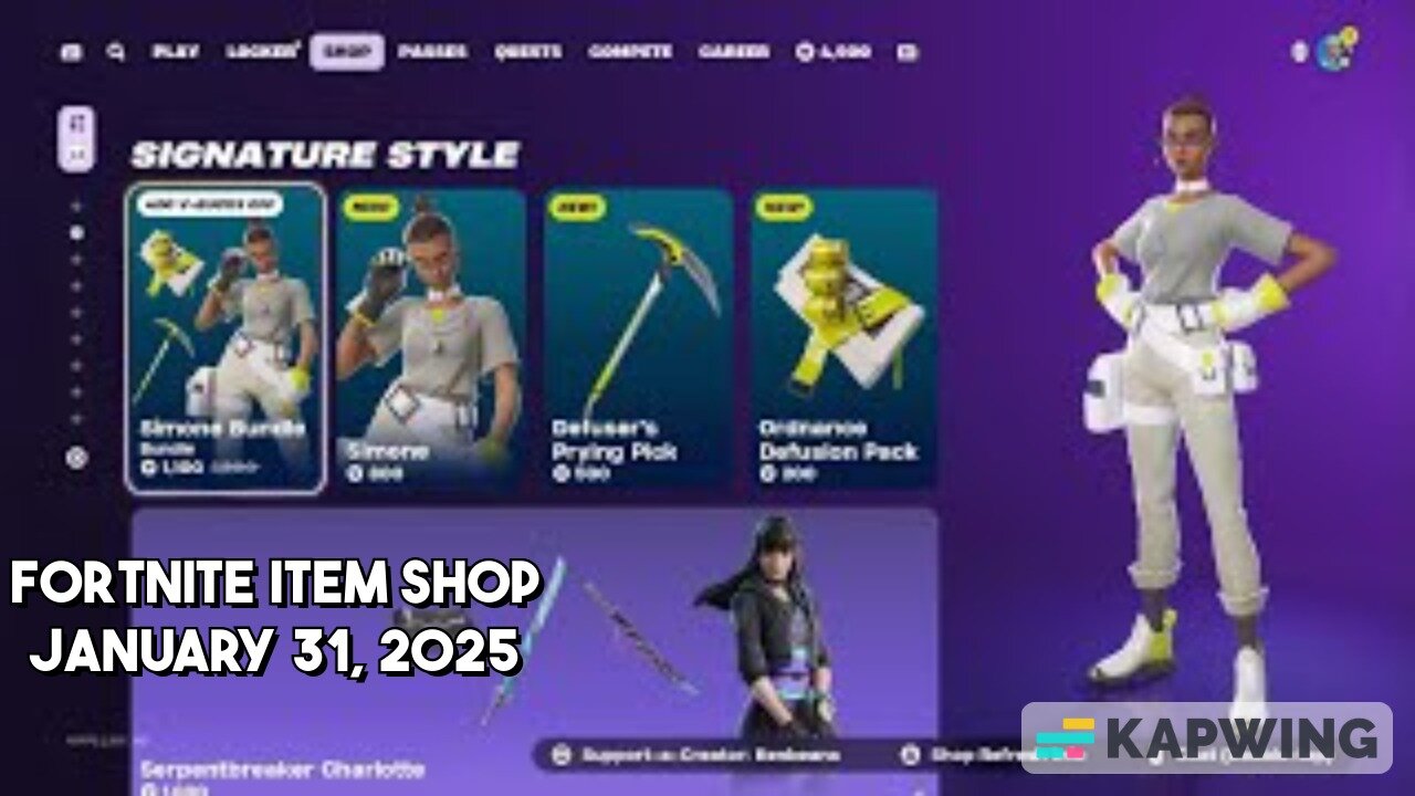 Fortnite Item Shop|January 31, 2025(*New* Simone Bundle)