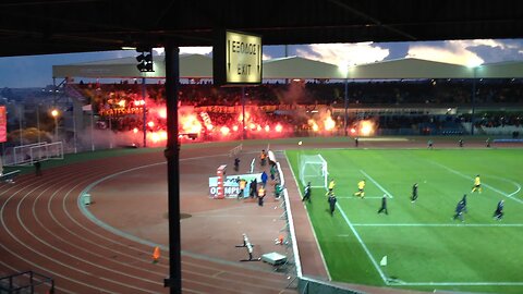 AEL Limassol vs Apoel Nicosia (APOEL fans total show in Limassol)