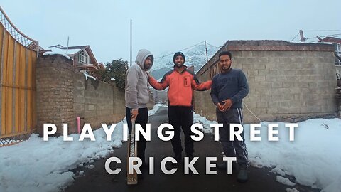 PLAYING STREET CRICKET IN SNOW FOR THE FIRST TIME.