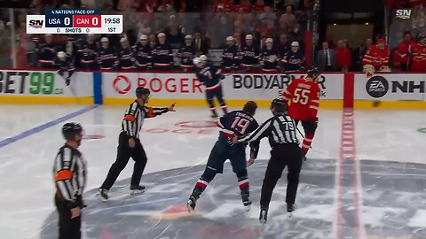 GOTTA SEE IT :3 FIGHTS IN 9 SECONDS IN CANADA VS USA 4 National Rivalry Game