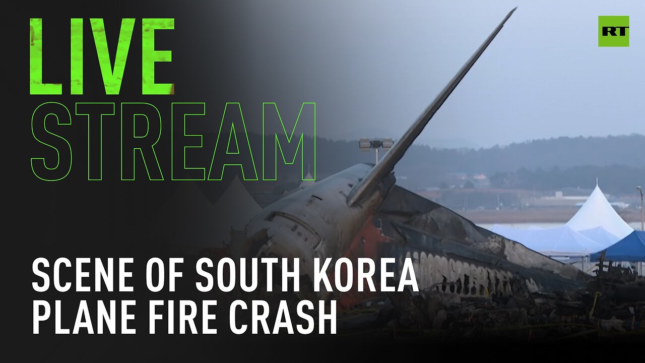 Live from scene of South Korea plane fire crash