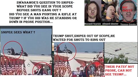 TRUMP/RALLY-Sniper in scope and out of scope-shots signal sniper to kill PATSY