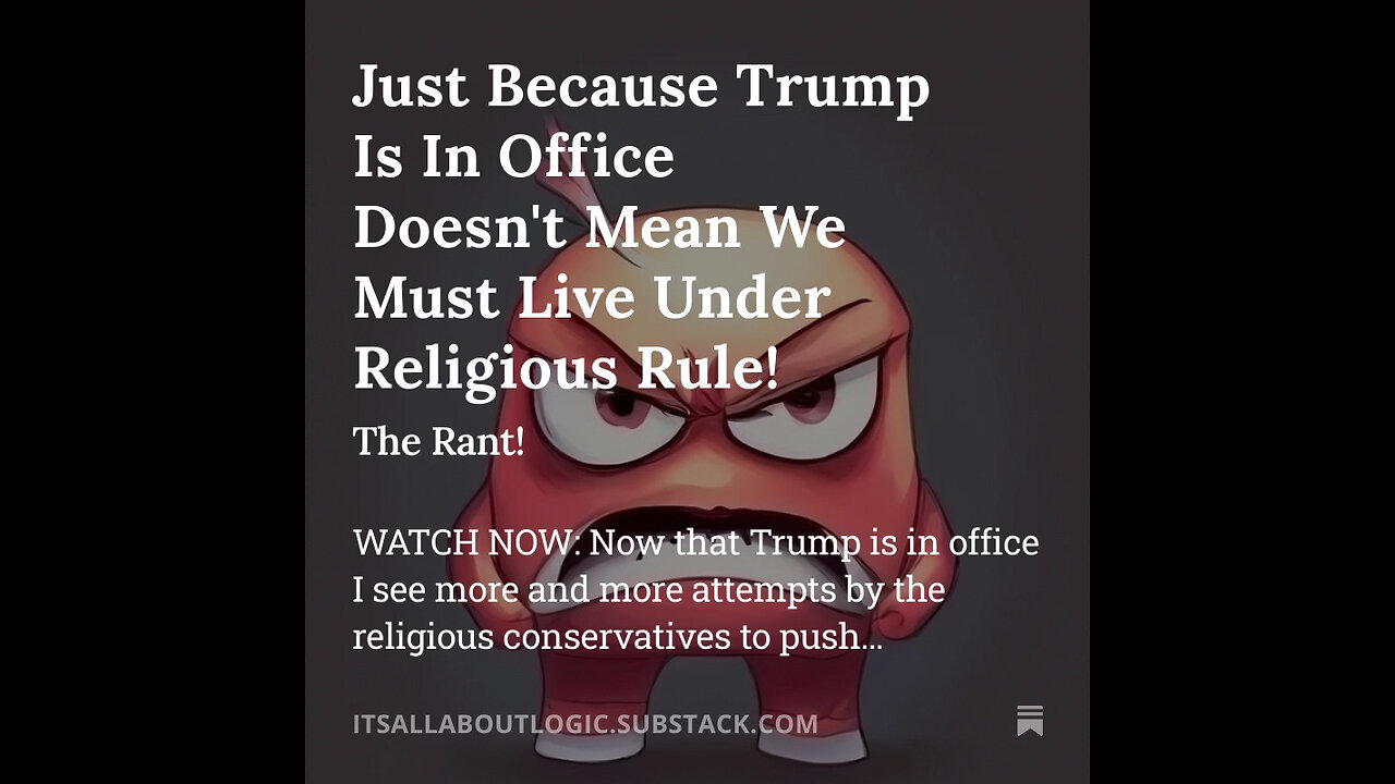 Just Because Trump Is In Office Doesn't Mean We Must Live Under Religious Rule!