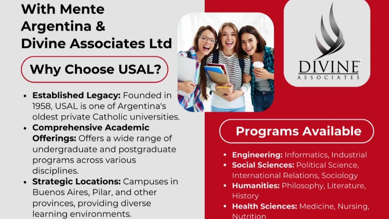 Unlock Global Opportunities: Study at USAL with Mente Argentina & Divine Associates Ltd