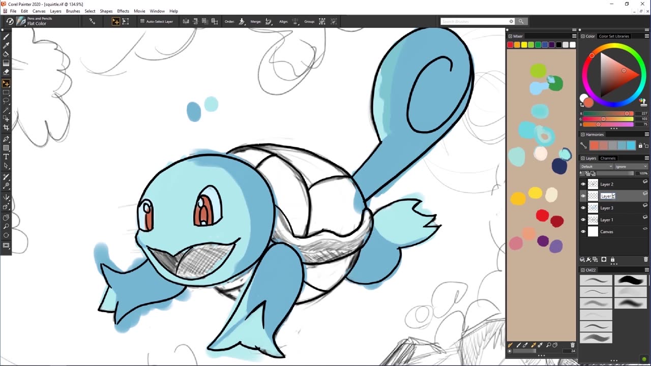CMZ2 Sketchbook: Using Basic Shapes Pokémon: Squirtle