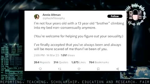 Blackpilled covered Sam Altman and his sister on the INSOMNIA STREAM back in 2023.