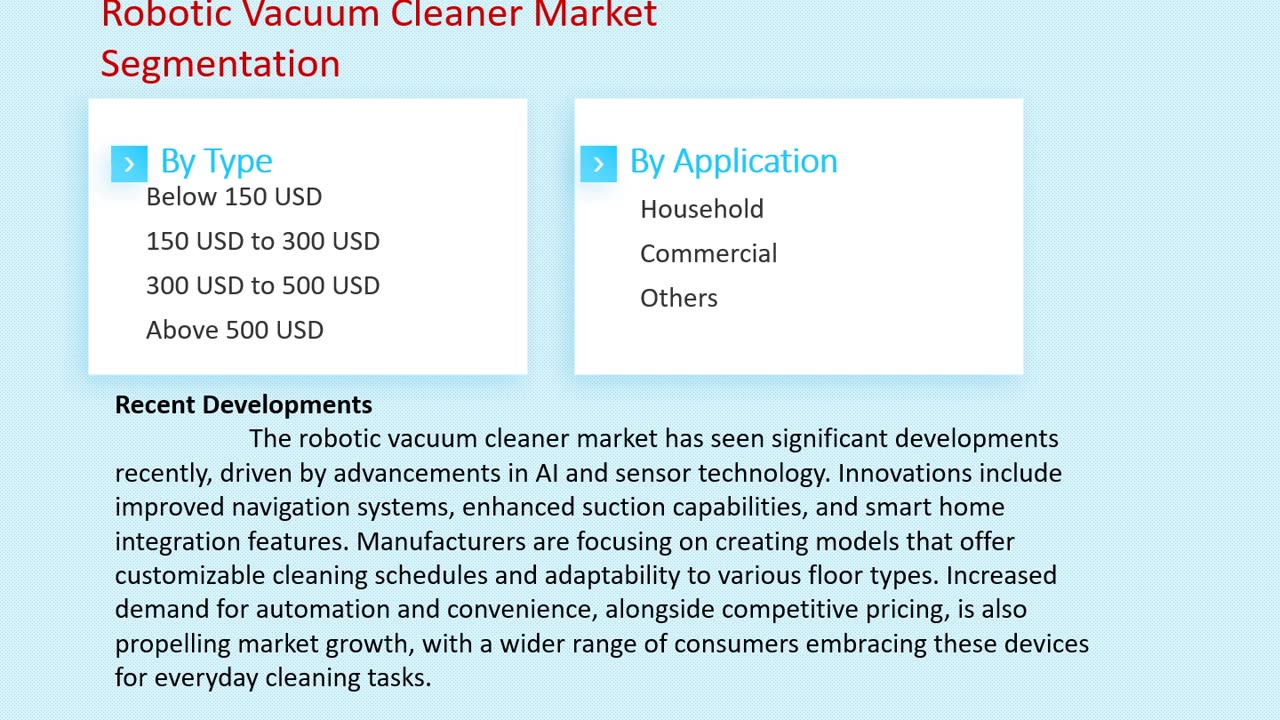 Robotic Vacuum Cleaner Market Size, Share, and Forecast to 2033