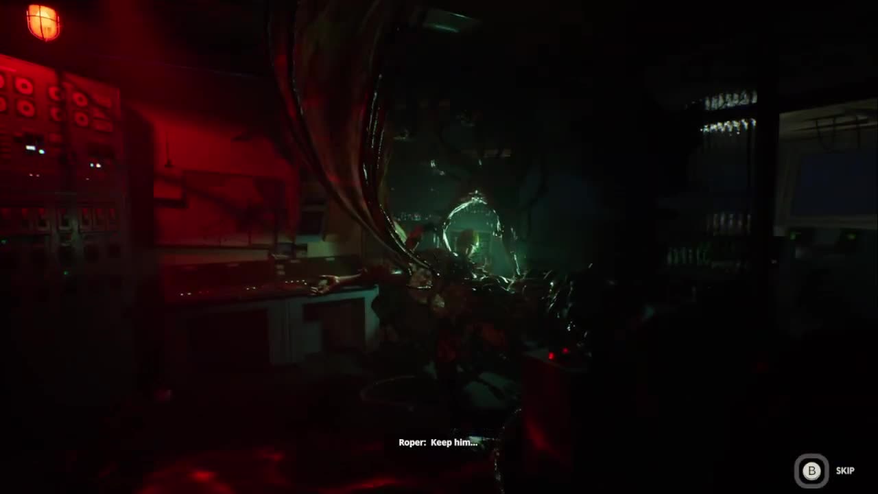 Roper still being afraid of his boss, even after mutated, really sad!!!