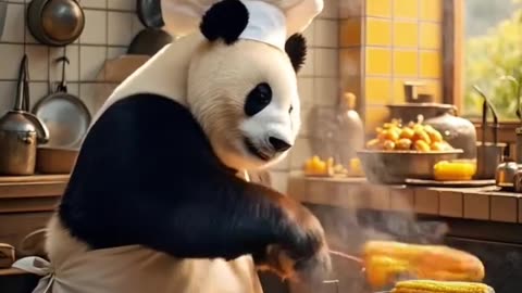 panda cooking 😂😂