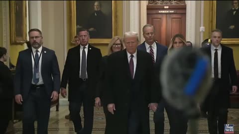 President Trump briefly addresses reporters at the Capitol