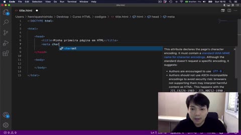 Módulo III - Html - Aula 08 - Tag Meta Charset
