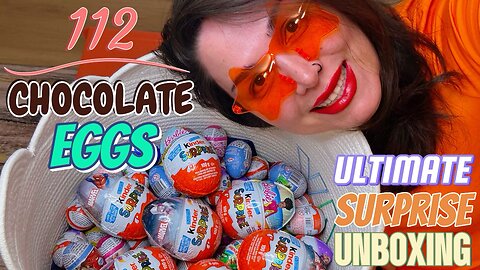 🥚✨ ASMR UNBOXING 112 CHOCOLATE EGGS! Barbie, Marvel, LOL, Avengers, Kinder & MORE! #short 🍫🎁