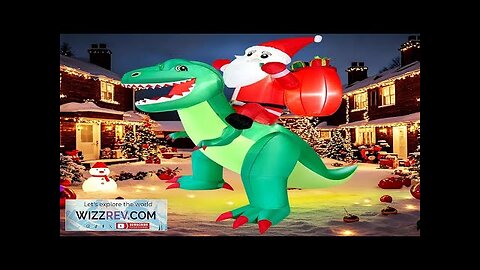 8FT Christmas Tall Santa Riding Dinosaur Inflatables Outdoor Christmas Indoor Big Dragon Review