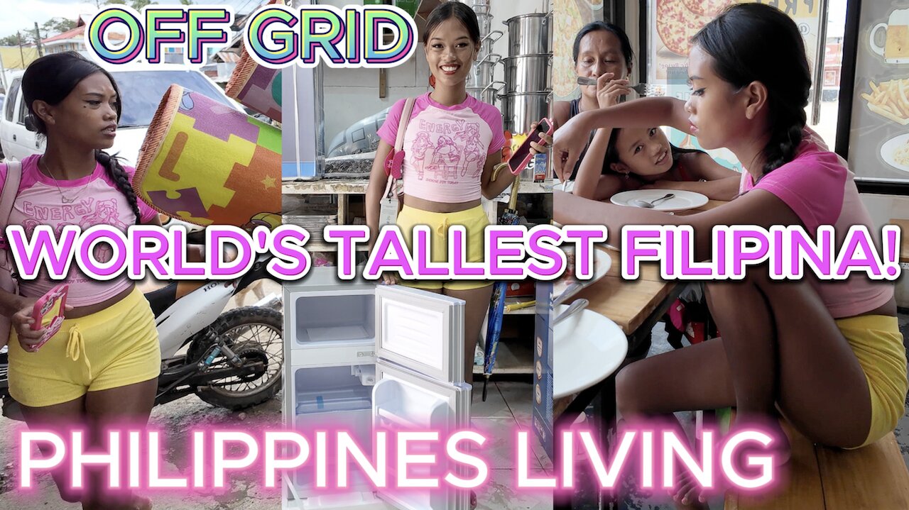 🇵🇠WORLD'S TALLEST FILIPINA ISLAND AMAZONIAN BEAUTY! TINY OFF GRID ISLAND FAMILY PHILIPPINES LIVING