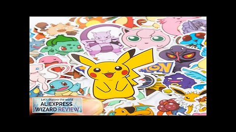 50/100Pcs Pokemon Stickers Kawaii Pikachu Skateboard Bicycle Guitar Laptop Kids Waterproof Review