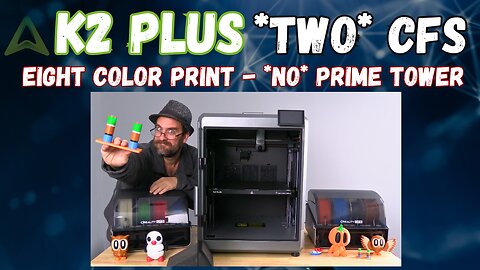 Creality K2 PLUS: EIGHT (8) Color Test Tower - *NO PRIME TOWER* - 2 CFS - 3D Printer