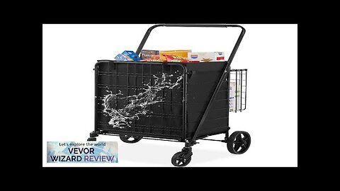 VEVOR Folding Shopping Cart with Removable Waterproof Liner 330LBS Large Capacity Jumbo Review