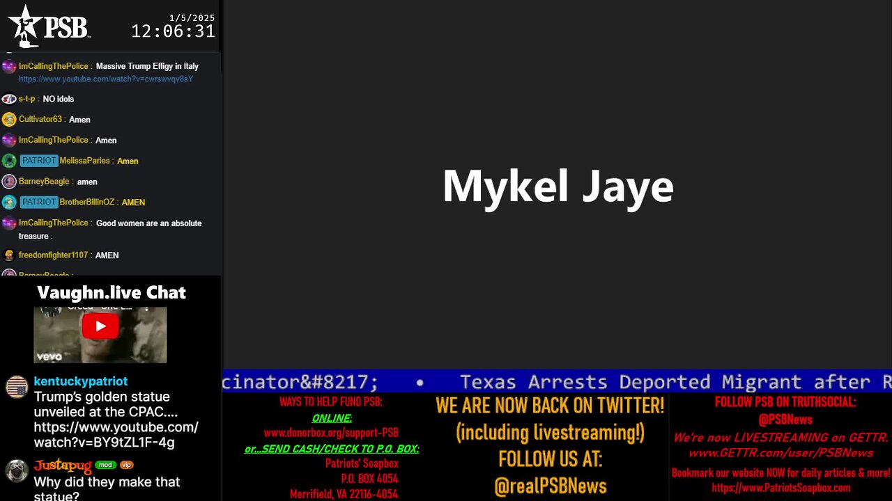 2025-01-05 12:00 EST - Mykle covering: