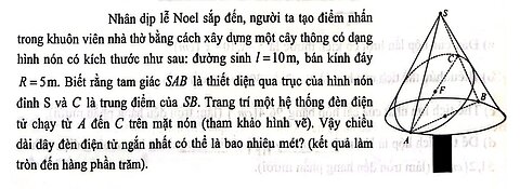 Toán 11: Nhân dịp lễ Noel sắp đến, người ta tạo điểm nhấn trong khuôn viên nhà thờ bằng cách