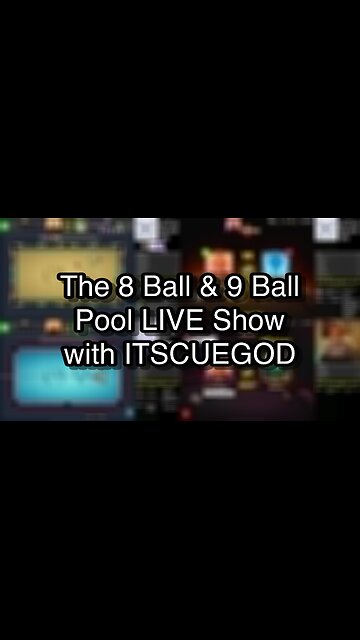 The 8 Ball & 9 Ball Pool LIVE Show with ITSCUEGOD