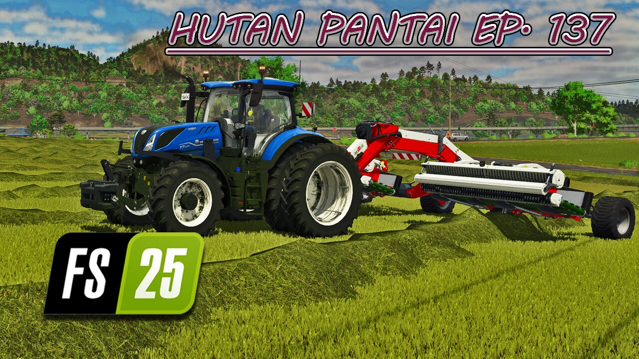 Windrowing, Baling & Wrapping. Finish Rice Planting. |4k| HUTAN PANTAI EP. 137 | Farming Simulator 25