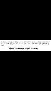 Lý 10: Một vật có khối lượng m=0,5kg được thả rơi tự do từ độ cao 8m so với mặt đất.