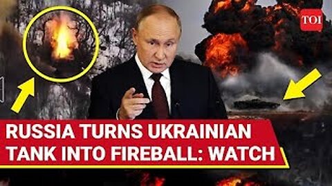 Putin_s Killer Drones Wreak Havoc_ Blow Up Ukrainian Tank_ Zelensky_s Defences Reduced to Ashes