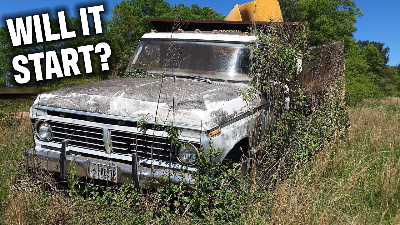 WILL IT START? Abandoned 1974 Ford F350 DUMP TRUCK