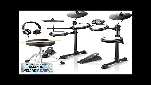 Electronic Drum Set with 4 Quiet Mesh Pads 180+ Sounds Review