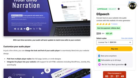 Convert Text to Audio for Your Website | GSpeech Lifetime Deal