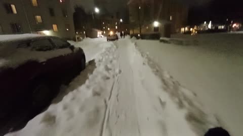 Promenad i årets första snö. Örebro 1 Jan. 2025