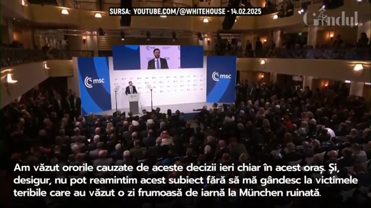 Discursul vicepreşedintelui american JD Vance de la Munchen subtitrat în română