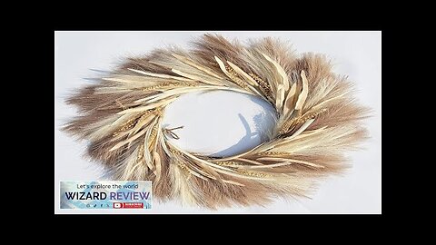 Pampas Grass Wreath 27 inch Fall Wreath/Faux Pampas Wreath、Boho Wreath，Front Door Wreaths Review