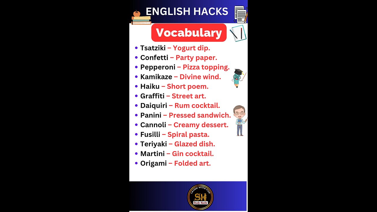 Daily use Important vocabulary words for exam 2024 27 #studyhacks123 #vocabulary #english #shorts