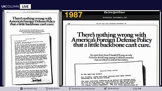 Trump's Foreign Policy Open Letter From 1987: Protection Racketeering? - UK Column News