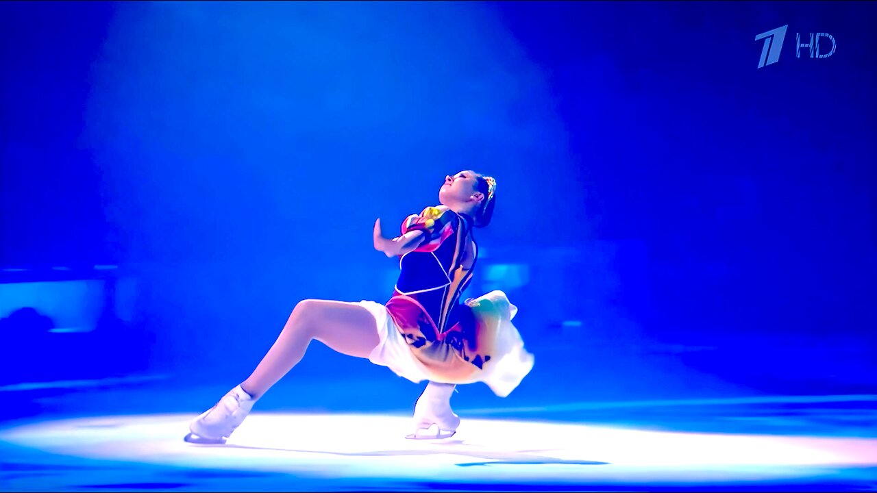 Kamila Valieva in an Evening on a farm.Ice show of Tatyana Navka