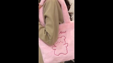 Adorable Teddy Bear Tote Bag | Fluffy Plush Shoulder Bag | Cute Kawaii Handbag