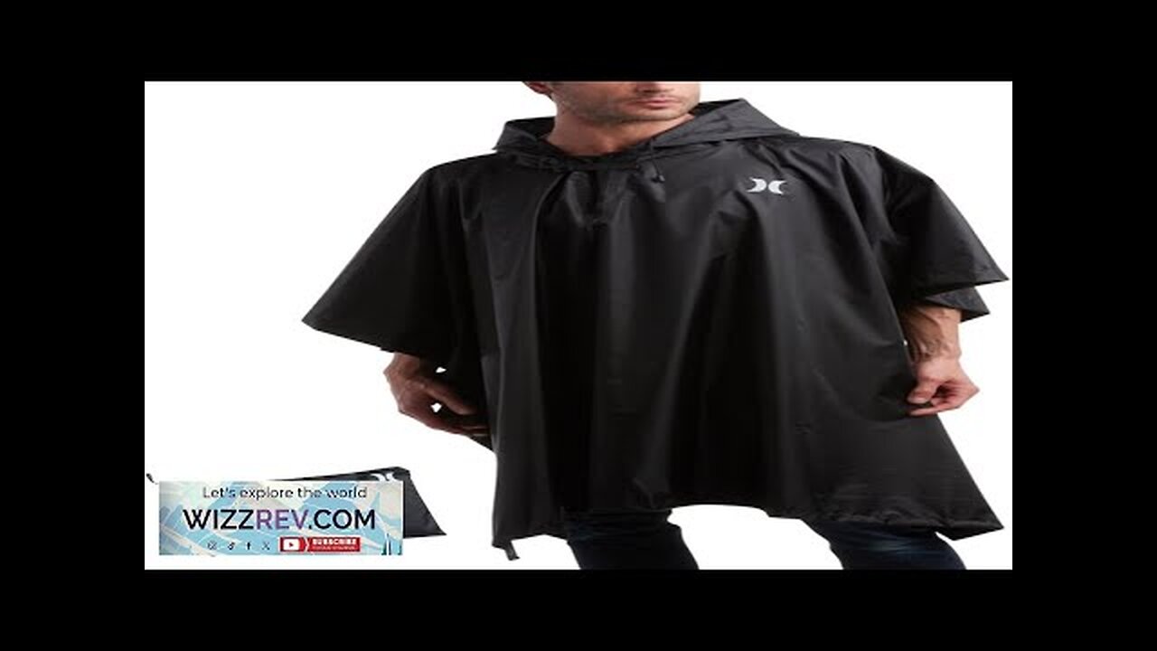 Hurley Unisex Rain Ponchos for Adults Hooded Waterproof Rain Coats Review